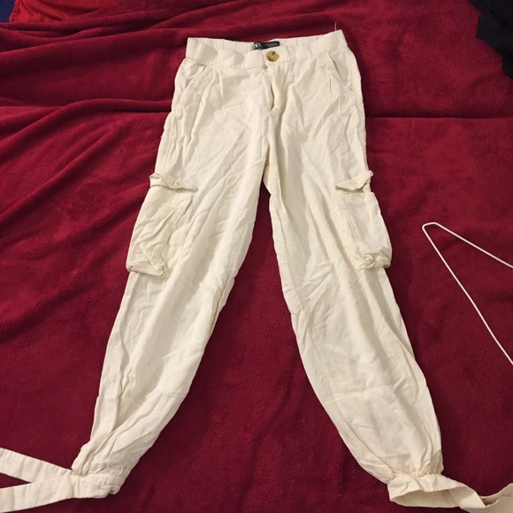 Zara ankle tie cargo pants size Xs - Picture 1 of 8